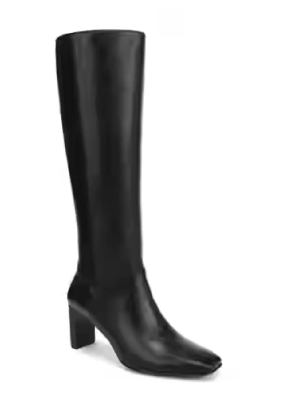 NEW Vince Camuto Demerri Black Knee-High Leather Block Heel Boots